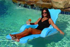 New Scalloped Floating Lounge Foam Pool Float   Aqua  