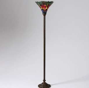 Tiffany Style Stained Glass Dragonfly Floor Lamp  