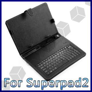   Leather Slim Case w. USB Keyboard for 10.2 Flytouch3, Superpad2 Epad