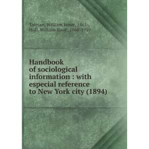  Handbook of sociological information, William Howe Tolman Books