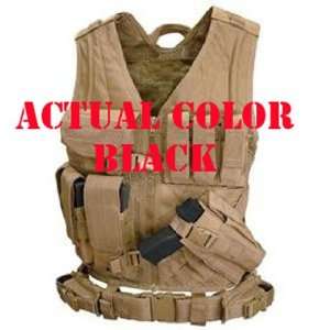  Cross Draw Tactical Vest   Color: Black: Sports & Outdoors