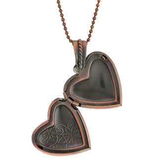 Heart Shape Engraved Locket Pendant With 28 Inch Chain  