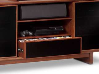   Triple Wide Tall Enclosed Cabinet ( Espresso Stained Oak) Electronics