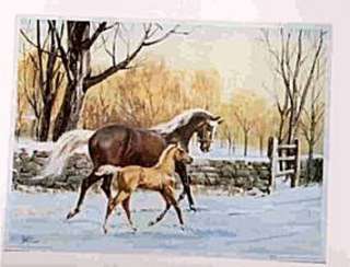 PRIDE OF THE FARM   1965 Mare Foal Horse Print   By Sam Savitt  