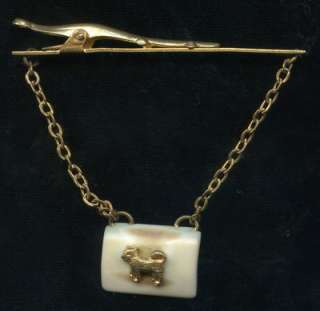   Alaska Gold Tie Clip/Pin   14k Gold Sled Dog / Husky w/Arrows  