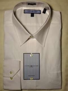 NEW $65 Tommy Hilfiger Ithaca Mens White Dress Shirt   ALL SIZES 