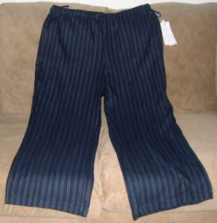 NEW Jones New York navy blue white striped pull on pants 2X, NWT $95 