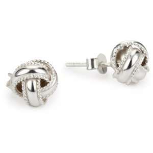  Argento Vivo Roped Edge Stud Earrings: Jewelry