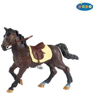  Papo Brown Horse with Saddle Toys & Games