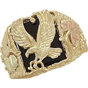   Gold Onyx Eagle Mens Ring (14x12MM): Landstroms Black Hills Gold