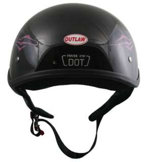   Gloss Womens Ladies DOT Motorcycle Half Helmet NEW Outlaw XU215  