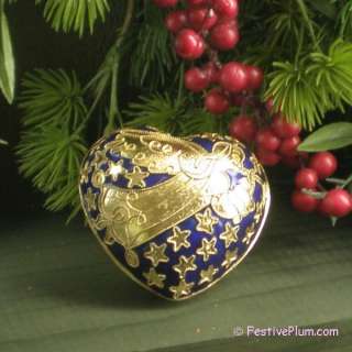 NIB 4323 Cloisonne Ornaments Angel Heart Box  
