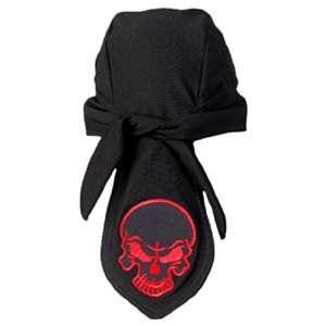    Schampa Tri Danna Red/Black Skull Patch Headwear: Automotive