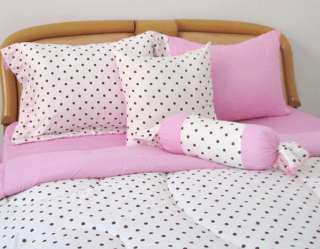   Sale 8 Pcs BROWN POLKA DOT LUXURY BED IN A BAG TWIN KT215  