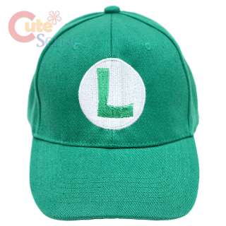 Super Mario Luigi Baseball Cap / Adjustable Hat  Cotton Canvas (Kids 