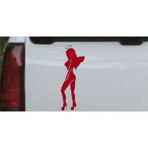 Sexy Angel Girl Car Window Wall Laptop Decal Sticker    Red 26in X 9 