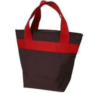  Milano Insulated Brown & Red Lunch Tote