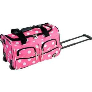  Fox Luggage PRD322 PNK DOTS 22 in. Rolling Duffle Bag Rockland 