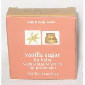  Bath & Body Works Vanilla Sugar Lip Balm Sunscreen SPF 15 Lip 