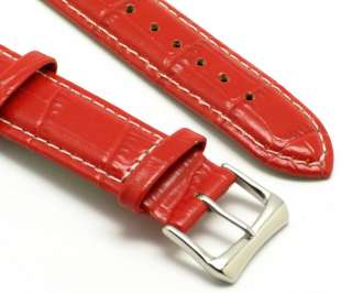 22mm Red Leather Watch Strap fits Michele Invicta Elini  
