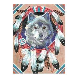  Wolf w/Indian Feathers (9x12) Pencilworks: Toys & Games