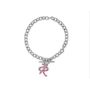  ZR Silver Pink Crystal ZR Charm Bracelet Jewelry