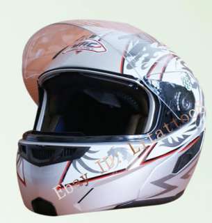 DOT Silver Modular Flip Up Motorcycle Helmet S M L XL  