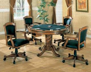 Oak Round Flip Top Game/Dining Table  FREE S/H  