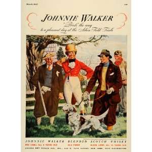  1937 Ad Johnnie Walker Scotch Whisky Aiken Field Trials 