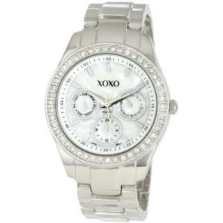XOXO Womens XO5301A Rhinestone Accent Silver Tone Bracelet Watch 