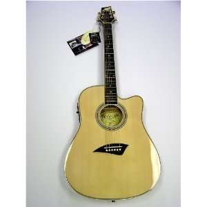   Thin Body Electric/Acoustic Guitar   Natural Musical Instruments