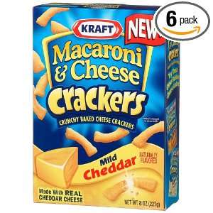Kraft Macaroni & Cheese Crackers, Mild Cheddar, 8 Ounce Boxes (Pack 