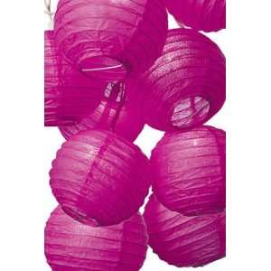  Fuchsia Pink Paper Lantern String Lights: Home & Kitchen