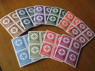 Germany ~ Swastika Officials ~ 10 x BLOCKS OF FOUR ~ MNH  