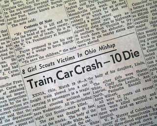 BEAVERCREEK OH Girl Scouts Train Disaster1959 Newspaper  
