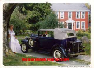 1932 Plymouth Model PB Convertible classic car print  