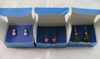pair Avon Pierced Earrings New in Box Crystals Rhinestones Pearls 