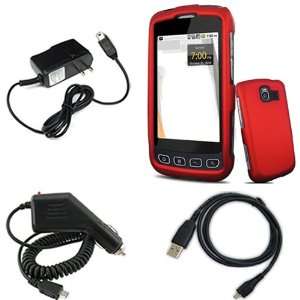  iNcido Brand LG Optimus S LS670 Combo Rubber Feel Red 