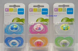 NEW MAM Baby Pacifiers BOY GIRL 6 M+ Monsters 3 Styles  