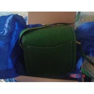  Auth Louis Vuitton Green Epi Handbag Purse in Box 