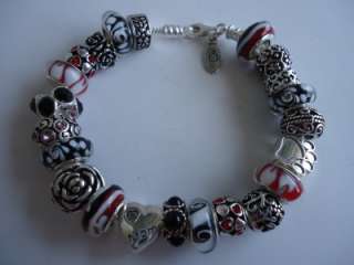   Sterling Silver Pandora Bracelet.Size 8.3.W/receipt Gift box Charm MOM