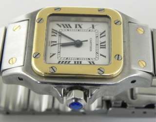 ladies cartier santos stainless steel 18k yellow gold automatic watch