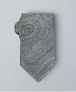 Elie Tahari grey paisley pattern silk tie style# 312796702