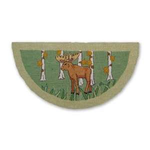  Majestic Moose, Fire Place Rug 36 Half Circle In.