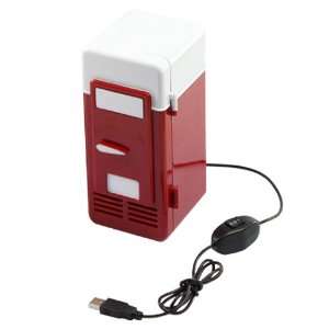    USB Powered Desktop Mini Fridge Cooler(Red)