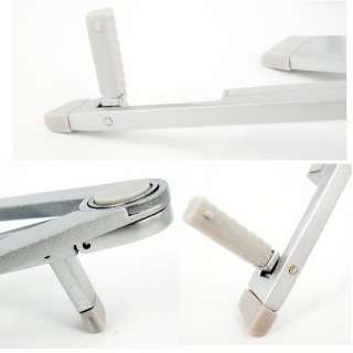 Portable Desk Stand Holder For iPad 2 Laptop Silver Tone ALLOY XMAS 
