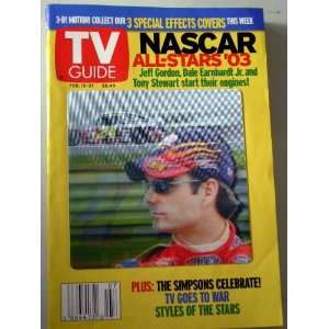  NASCAR TV GUIDE JEFF GORDON 3 D MOTION COVER FEBRUARY 15 