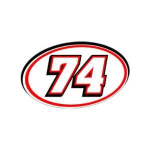  74 Number   Jersey Nascar Racing Window Bumper Sticker 