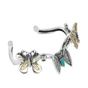 Mixed Metal Native American Designer Collaborative Butterfly Cuff 