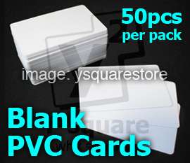 50x 30mil Blank White ID PVC Credit Card 4 card Printer  